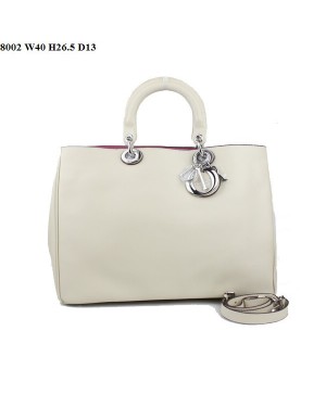 Dior Diorissimo Jumbo Bag Beige Nappa Leather (Silvery Hardware) 8002