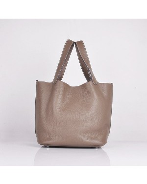 Hermes Calf Leather 8616 Handbag Dark Gray