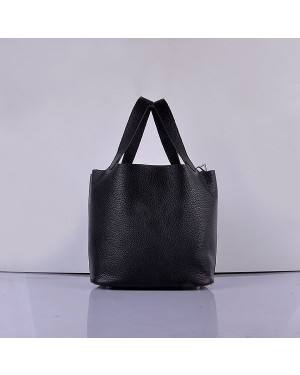 Hermes Calf Leather 8616 Handbag Black