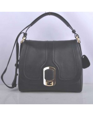 Fendi Black Original Leather Messenger Bag