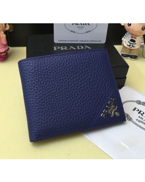 Prada Men's Leather Wallet 0336 Blue