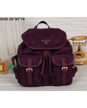 Prada Backpack 0030 Purple Satchel