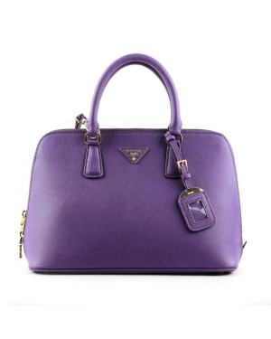 Prada 0812 purple cross pattern tote bag