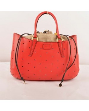 Fendi B Fab Red Ferrari Leather Perforated Bag Large Top-handle Bag