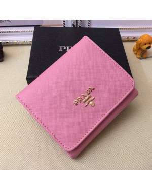 Prada 1M0176 Wallets Saffiano Leather in Pink