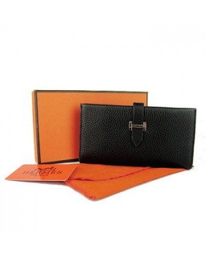 Hermes calf leather Wallet H005 black