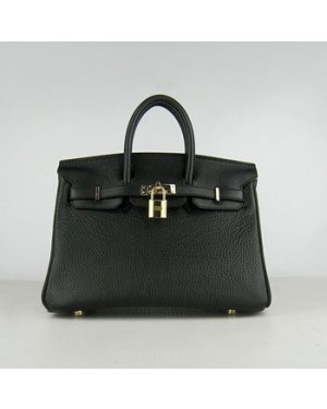 Hermes Birkin 25cm Handbag 6068 black golden