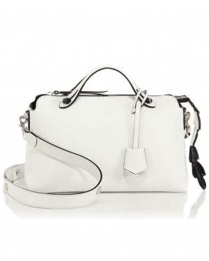 Fendi By The Way Small Crocodile-Accented Satchel White