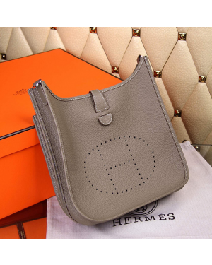 Hermes Evelyne III Togo Leather Crossbody Bag Grey