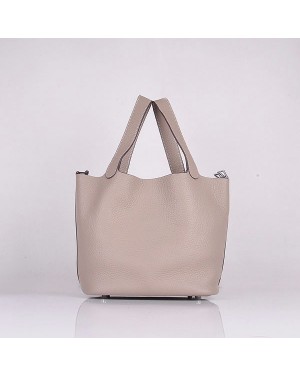Hermes Calf Leather 8616 Handbag Gray