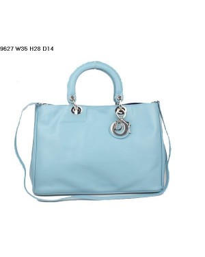 Dior Diorissimo Bag Light Blue Nappa Leather (Silvery Hardware) 9627