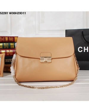 Dior Diorling Bag Apricot Calfskin Leather (Golden Hardware) 52281