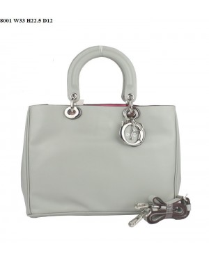 Dior Diorissimo Small Bag Grey Nappa Leather (Silvery Hardware) 8001