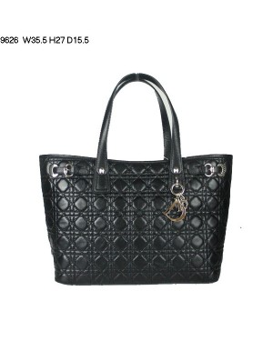 Dior Panarea Large Shoulder Bag Black Lambskin Leather (Golden Hardware) 9626