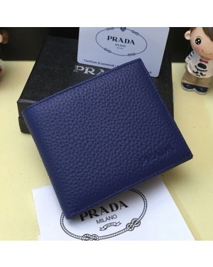 Prada Men's Leather Wallet 0335 Blue
