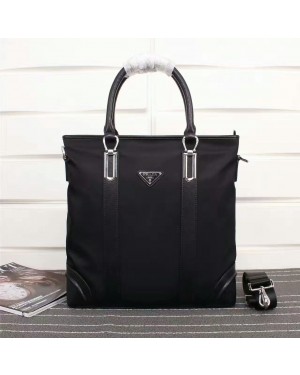 Prada Men's Canvas Tote Bag 0017 Black