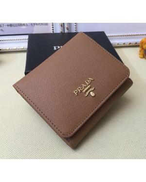 Prada 1M0176 Wallets Saffiano Leather in Brown