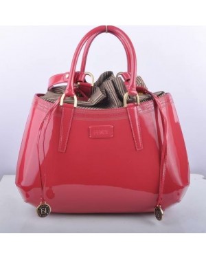 Fendi B Fab Peach Patent Leather Large Top-handle Bag