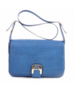 Fendi Chameleon Blue Caviar Leather Medium Saddle Messenger Bag