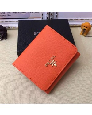 Prada 1M0176 Wallets Saffiano Leather in Orange