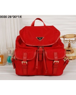 Prada Backpack 0030 Red Satchel