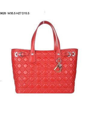 Dior Panarea Large Shoulder Bag Red Lambskin Leather (Golden Hardware) 9626