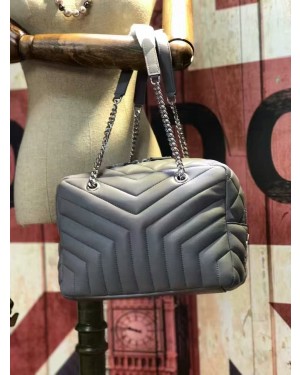 YSL Chain Handbag 27cm Grey