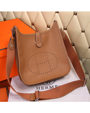 Hermes Evelyne III Togo Leather Crossbody Bag Brown
